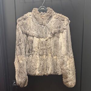Women's Vintage Fur Jacket - Gray